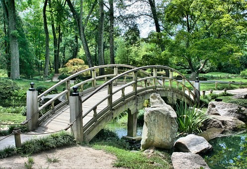 Brcke, Japanischer Garten, Bogen, Park